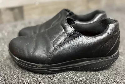 Skechers Women's Shape Ups Work Black Leather Slip On Sneakers Shoes  Size 8 • $29.98