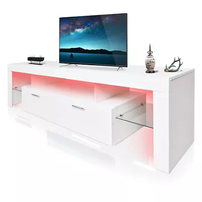 LED TV Stand Modern Entertainment Center With  Drawer For 50 55 65 70 75   ﻿ ﻿ • $173.37
