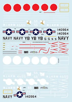 1/72 Decals To Suit Hasegawa P2V7 Neptune (K6)- USN VP1/JMSDF 4FAW - DEKL's  • $19.31