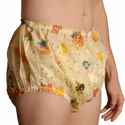 Rearz Christy Adult Nursery Print Plastic Pants Diaper/Nappy Cover  - Yellow • $24.95