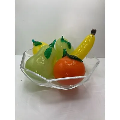 Set Of 5 Italian Glass Fruits Murano Style Hand Blown - Bowl Not Included • $26.99