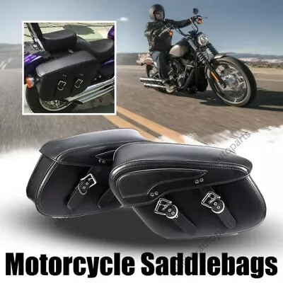 Black Side Saddle Bags Luggage For Kawasaki Vulcan VN 500 900 1500 1600 2000 • $121.25