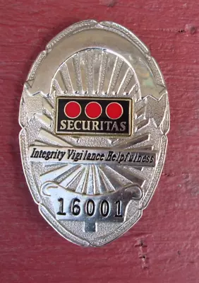 Vintage Securitas Integrity Vigilance Helpfulness Badge #16001 • $8.99