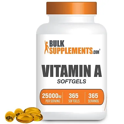 BulkSupplements Vitamin A 25000 IU Softgels - Increase Your Vitality • $19.96