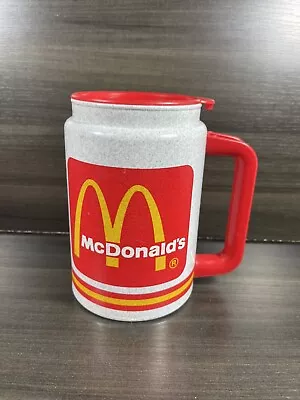 McDonald's Travel Plastic Coffee Mug Cup W/lids Red White Yellow Vtg • $17.92