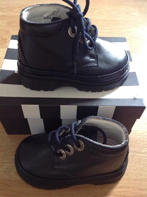 £10 • Buy Buckle My Shoe (billy Joe) Boys Navy Leather Lace Up Boots Size 20 UK 4