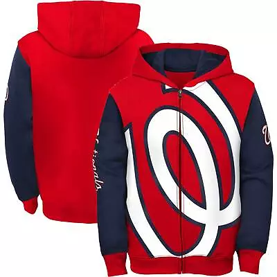 Youth Red Washington Nationals Poster Board Full-Zip Hoodie • $64.99