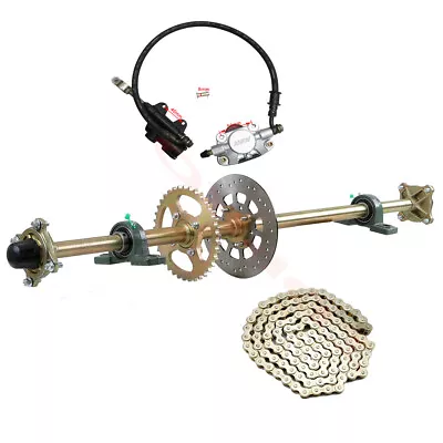 44  ATV Go Kart Rear Axle Kit 428 50T Sprocket Brake Sprocket Golf Cart Trike • $289.87