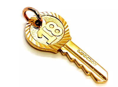 Key To The Door 18 Charm Fob Pendant Solid 9ct 9 Carat Gold Georg Jensen Ltd • £159.99