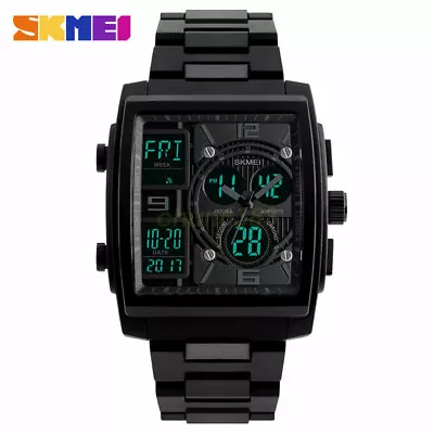 2024 NEW SKMEI Digital Watch Chronograph Rectangle Watches Men LED Wristwatch • $31.93