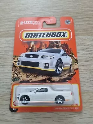 Matchbox 2008 Holden VE Ute SSV White Ute 70 Anniversary Long Card / New • $18