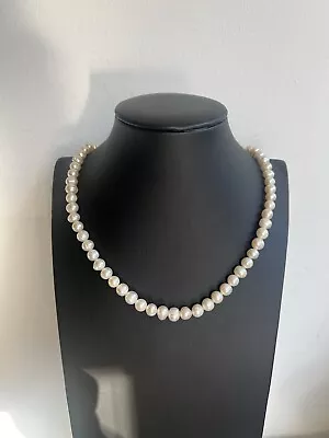 Vintage Estate Fine Silver Plated Baroque Pearl Necklace 18.5  • $55.95