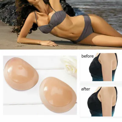 £3.76 • Buy UK Silicone Gel Bra Breast Enhancers Push Up Pads Chicken Bikini Fillets Inserts