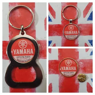 £5.99 • Buy Yamaha Genuine Parts Vintage Look Advert Bikera PIN BADGE KEYRING BOTTLE OPENER
