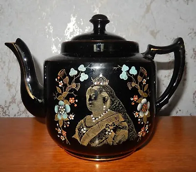 Black Teapot Commemorative Queen Victoria 1897 Diamond Jubilee • £24.50
