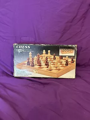 Vintage Chess Set Folding Wood Box/board • $19.99