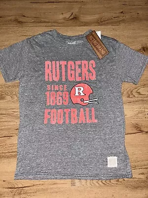 Retro Brand Rutgers Scarlet Knights Football Vintage Short Sleeve Shirt Xl • $29.99