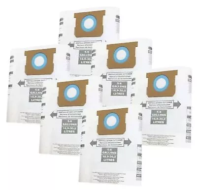 $11.89 • Buy 6 Pack For Shop-Vac 90661 Bag Type E / H For 5-8 Gallon Vacuum - 9066100 Bags US