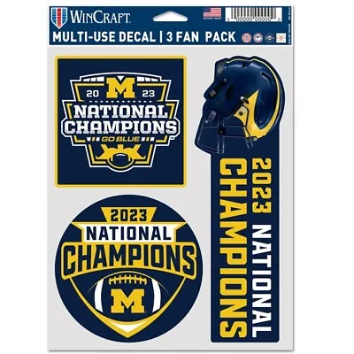 Michigan Wolverines 2023 CFP National Champions Wincraft Multi Use 3-Pack Decals • $12.99