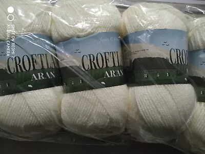 James Brett CROFTLAND Aran Knitting Wool 1x200G 20% Wool & 80 Acrylic Cream A201 • £9.90