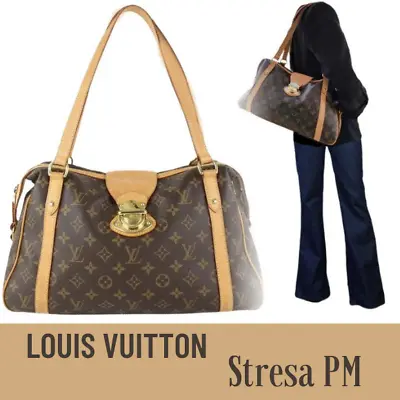 $1200 • Buy Louis Vuitton Stresa Pm Monogram Vachetta Leather Discontinued Lv Handbag