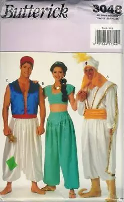 Butterick 3048 Mens Misses Aladdin Jasmine Genie Costume Sewing Pattern UNCUT • $24.29