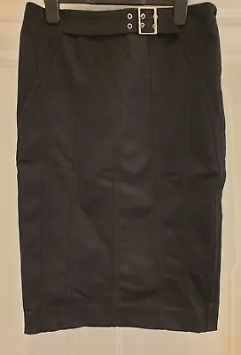 Karen Millen Black Corset Detail To Back Pencil Skirt Size 10 • £12.99