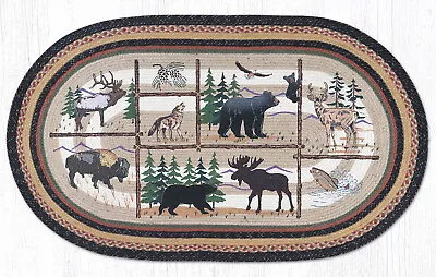 Earth Rugs OP-583 Lodge Animals Oval Patch 20  X 30  • $49.99