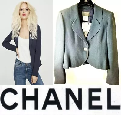 3.8 Chanel Vintage 2002 Black Tweed Blazer 34 36 38 2 4 6 Coat Suit Jacket Top S • $677