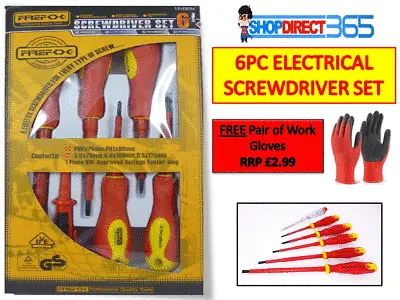 Electrician Screwdriver Set 6 Piece Electrical Fully Insulated VDE Magnetic Tips • £8.49