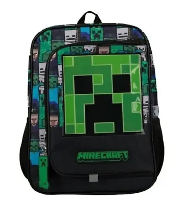 Minecraft Creeper 16  Reflective Tabs Backpack School Laptop Travel Bookbag • $19.50