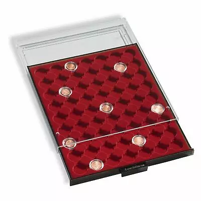 Coin Storage Boxes Drawers For Coin Capsules Red Velvet Plastic Stackable  • £24