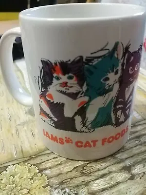 Vintage IAMS Cat Foods Good For Life Coffee Cup Mug-7 Kittens-rainbow Colors • $17.46