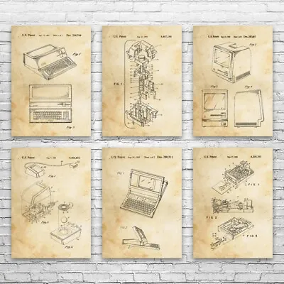 Computer Patent Posters Set Of 6 Technician Gift Computer Decor IT Tech Gift • $135.95