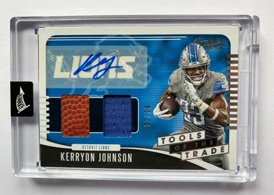 $25 • Buy 2019 Panini Absolute - Tools Of The Trade Kerryon Johnson Dual Patch Auto #01/30