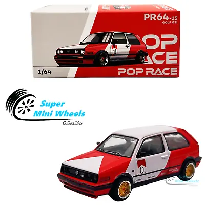 Pop Race 1:64 Volkswagen Golf GTI #10 (Red/White) PR64-15 • $14.99