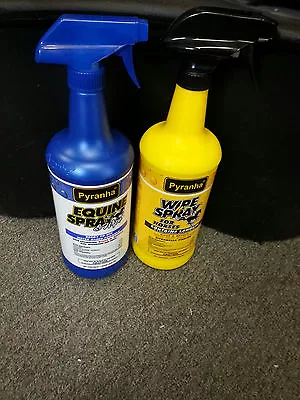 $75.99 • Buy 3x Quart Pyranha Wipe And Spray Sp N W Insecticide 32oz Horse Equine Flies
