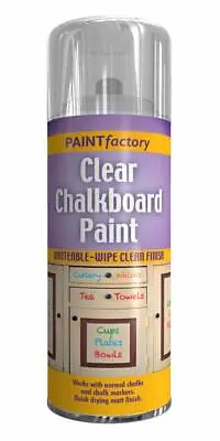 3 X Paint Factory Clear Chalkboard Spray Paint Wipe Clean Matt Finish - 400ml • £11.95