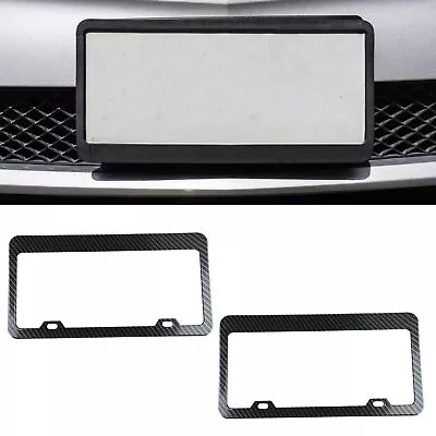 2Pcs Car License Plate Frames Carbon Fiber License Plate Frame Rustproof For Aut • $14.72