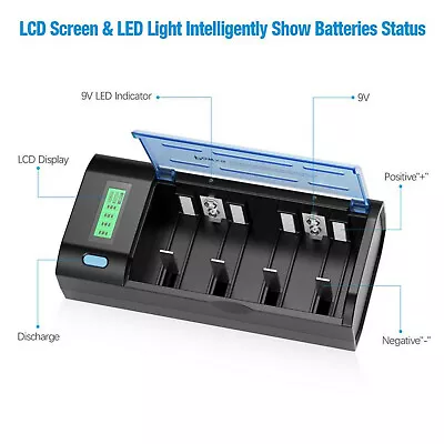 EBL Universal Battery Charger W/ 4 D Size Cell 10000mAh  W/cases 1.2v NI-MH  • $39.95