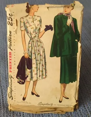 Vintage SIMPLICITY Printed SEWING PATTERN #2302 ~ MATERNITY DRESS & JACKET  • $18.75