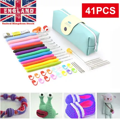 £11.99 • Buy For Beginners Ergonomic Grip Bag Knitting Sewing Crochet Hooks Set