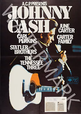 Johnny Cash - June Carter - 1972 Vintage Music Poster • $29.95
