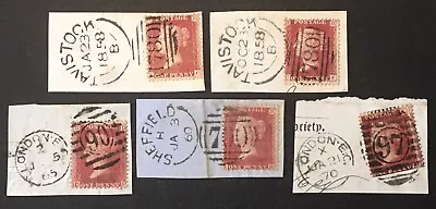 GB Queen Victoria  1d Penny Red's  VFU X5 Stamps On Piece With Clear Post Marks • $1.49