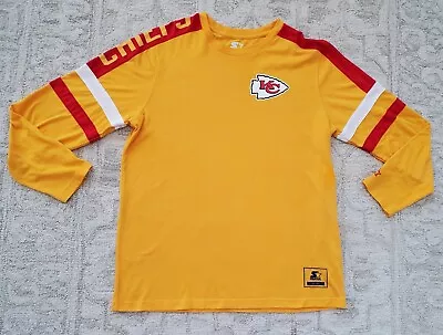 Rare Vintage Starter Kansas City Chiefs Gold Long Sleeve T-Shirt-Adult XL-VGC • $40