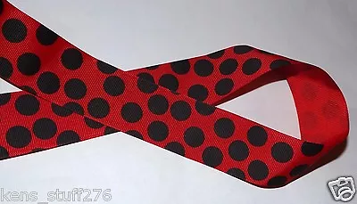 Red W Jumbo Black Dot Ribbon 1.5  Grosgrain DIY Crafts Minnie Mouse Bows 3y • $2.19