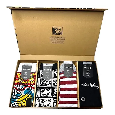 Stance Disney Mickey Mouse X Keith Haring Infiknit Casual Socks Set Of 4 Large • $59.99