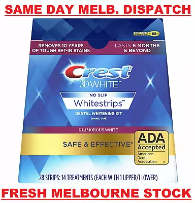 CREST 3D 28 X Glamorous White Dental Teeth Whitening Strips Kit 14 Pouches NEW • $87.50