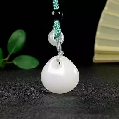 Antique Mutton Fat White Jade Golden Silk Jade Necklace Ladies Sweater Chain Pen • $16.10