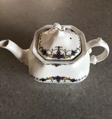 Art Deco Vintage Square Alfred Meakin Teapot Garland Swags Floral 2 Pint 1930 • £15